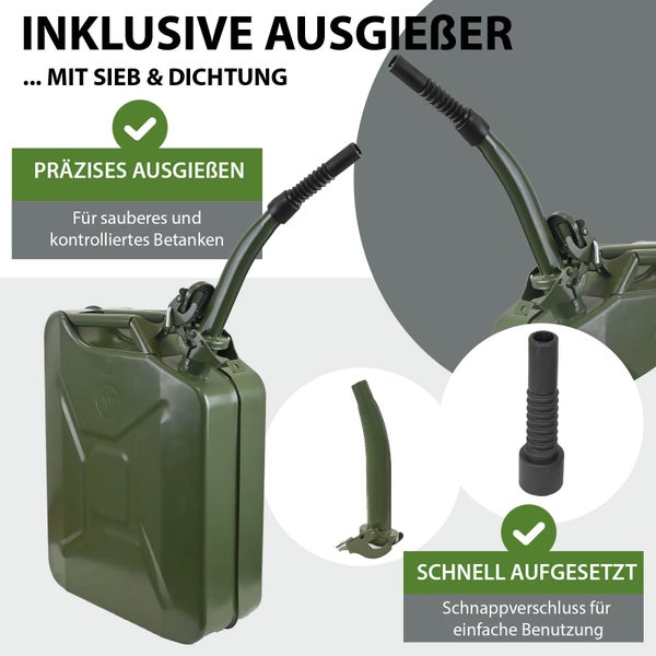 Kraftstoffkanister mit Ausgießer für präzises Betanken