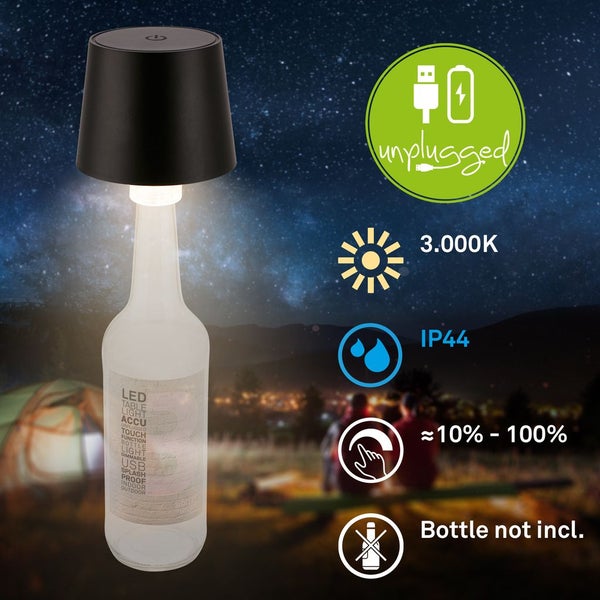 LED Flaschenlampe Flaschenlicht Tischlampe Dimmbar Touch Fernbedienung Kabellos