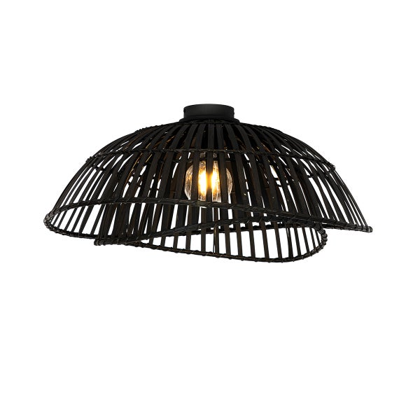 Deckenleuchte aus Rattan mit Lampenschirm