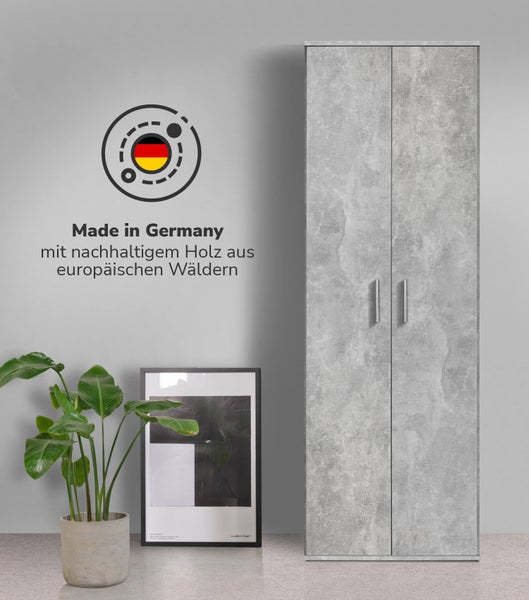 mokebo Schrank in Grau 'Der Lange', Mehrzweckschrank, Allzweckschrank oder Aufbewahrungsschrank