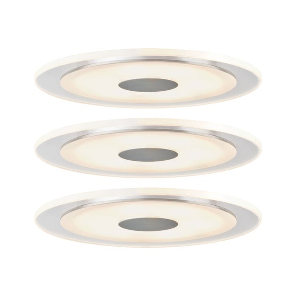 Premium LED Einbauleuchte Whirl Basisset rund 150mm 3x6,9W 3x450lm 230V 3000K Alu gedreht, Satin