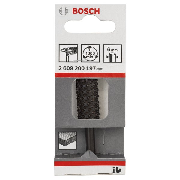 Bosch Holzraspel mit 6 mm Schaft in Verpackung