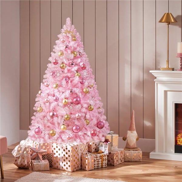 Yaheetech 183 cm Künstlicher Weihnachtsbaum , Rosa