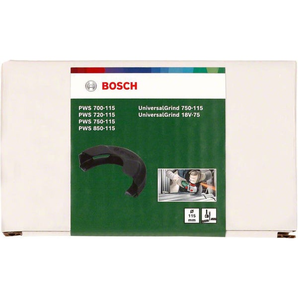 Bosch Logo. Verpackung für Bosch PWS 700-115, PWS 720-115, PWS 750-115, PWS 850-115, UniversalGrind 750-115 und UniversalGrind 18V-75 Winkelschleifer Zubehör.