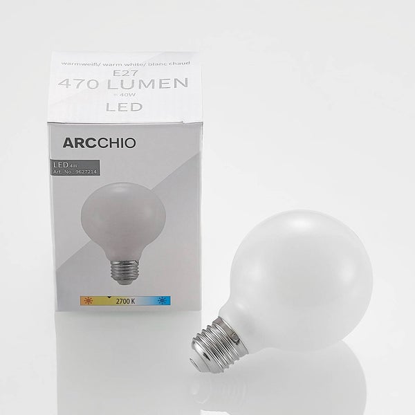 Arcchio LED-Leuchtmittel E27, 4 Watt, 470 Lumen, warmweiß 2700 Kelvin, mattiert mit Verpackung.