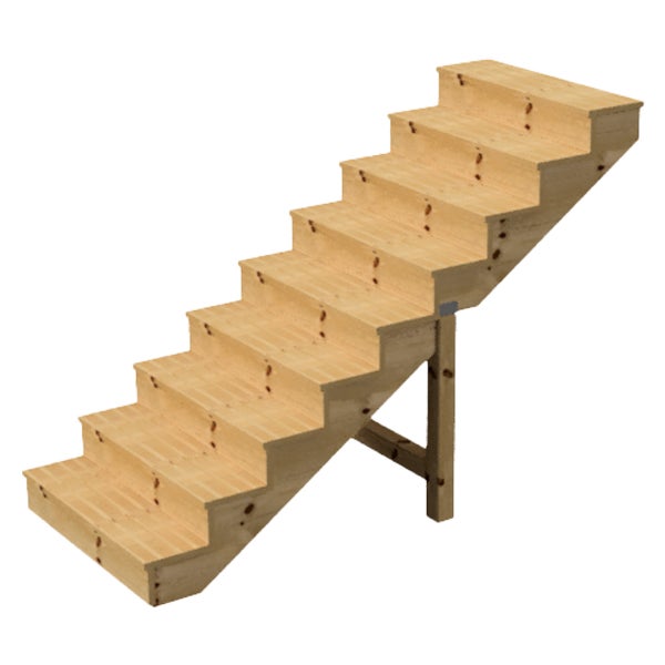 Holztreppe, Gartentreppe, Außentreppe, Terrassentreppe  Höhe 156cm 9 Stufen, Breite 80cm, MIT Setzstufen