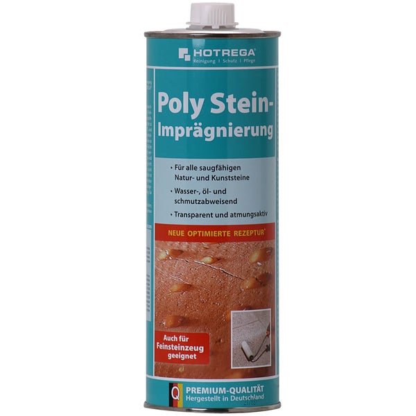 Hotrega Poly Stein Imprägnierung zur wasser und ölabweisenden Pflege von Natur und Kunststein sowie Feinsteinzeug.