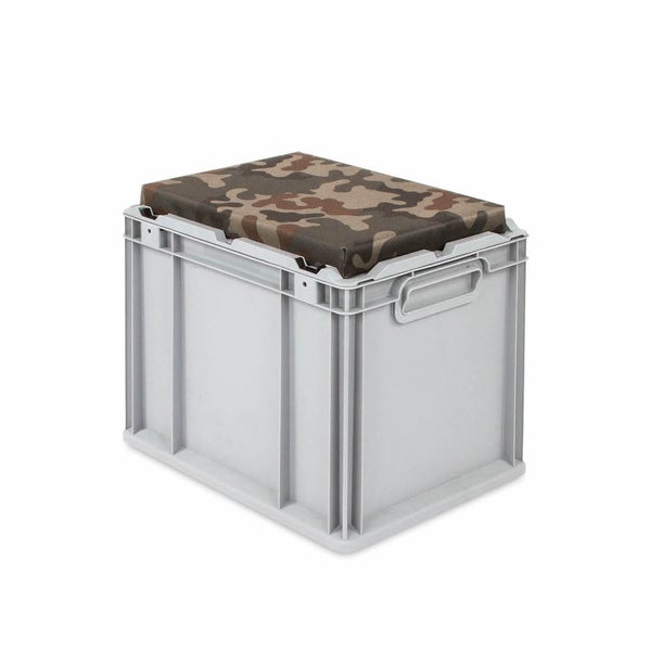 PROREGAL Eurobox NextGen Seat Box Camouflage HxBxT 36,5 x 30 x 40 cm 30 Liter Griffe Geschlossen Eurobehälter Sitzbox Transportbox