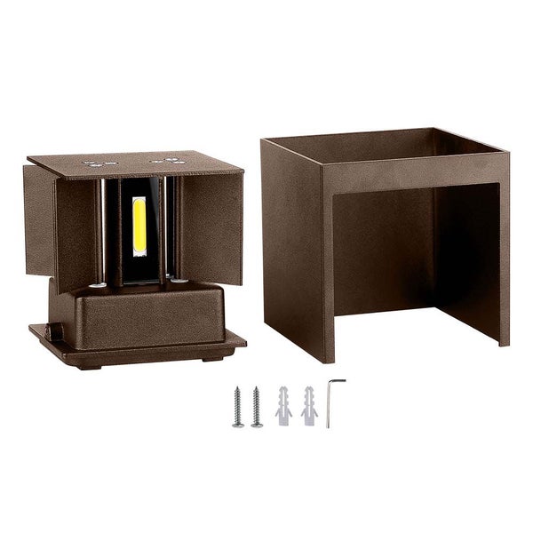 V-TAC VT-759-12-C - Quadratische LED-Wandleuchten - Bridgelux - IP65 - Corten - 11W - 1360 Lumen -