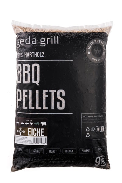 GEDA Grill Hartholz Pellets Eiche Grillpellets für Pelletsmoker, Pizzaofen, Grill und Räucherofen