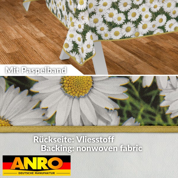 Tischdecke mit Gänseblümchenmuster und Paspelband