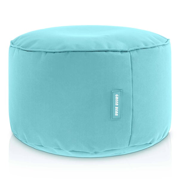 Green Bean Sitzsack-Hocker 45x25cm mit EPS-Perlen Füllung - Fußhocker Fußkissen Sitz-Pouf für Sitzsäcke - Bodenkissen für Kinder und Erwachsene - Fußablage Sitzkissen Sitzhocker Aquamarin