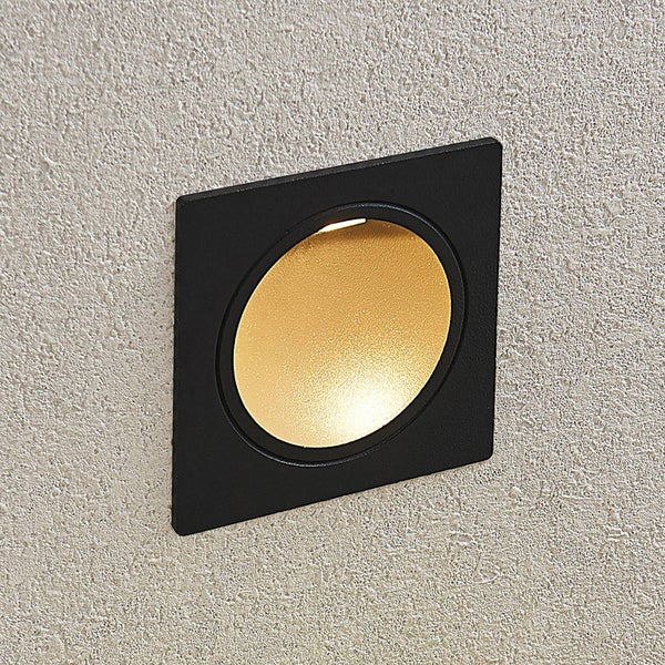 Lucande LED Wandleuchte außen Pordis (Modern) in Schwarz aus Aluminium (1 flammig, ) - Wandeinbauleuchte für Außen Wandlampe Außenwand/Hauswand Haus Terrasse & Balkon