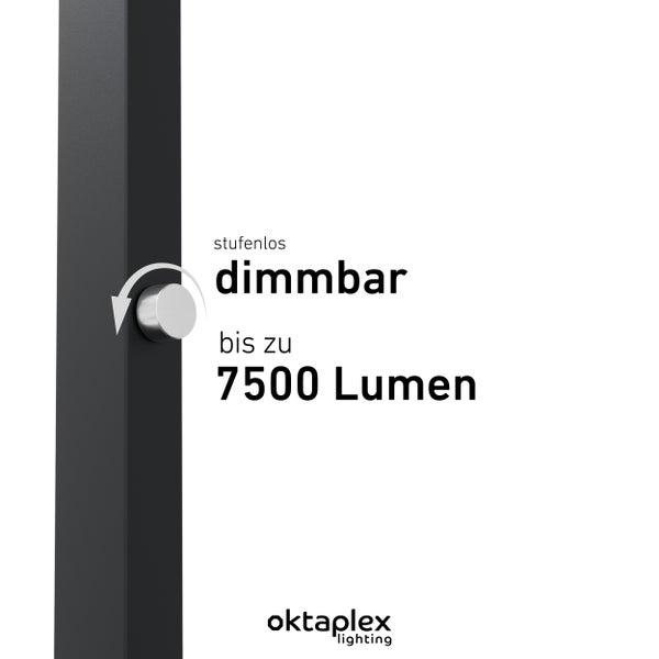 Büro Stehleuchte Malmö dimmbar neutralweiß 4000K 7500lm Licht für Arbeitsplatz Deckenfluter Aluminium schwarz 60W