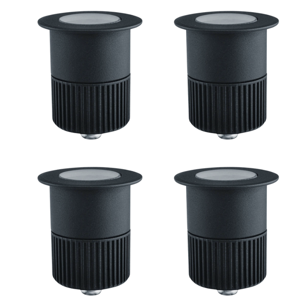 Vier Bodeneinbaustrahler für den Aussenbereich