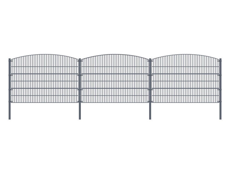 Home Deluxe Doppelstabmattenzaun MORATA - Höhe / Länge: Höhe: 120 cm / Länge: 10 m,  Anzahl Eckpfosten: 2x Eckpfosten