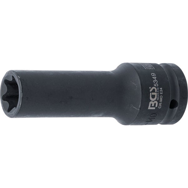BGS Kraft-Steckschlüssel-Einsatz E-Profil, tief Antrieb Innenvierkant 20 mm (3/4) SW E24 mm - 5349