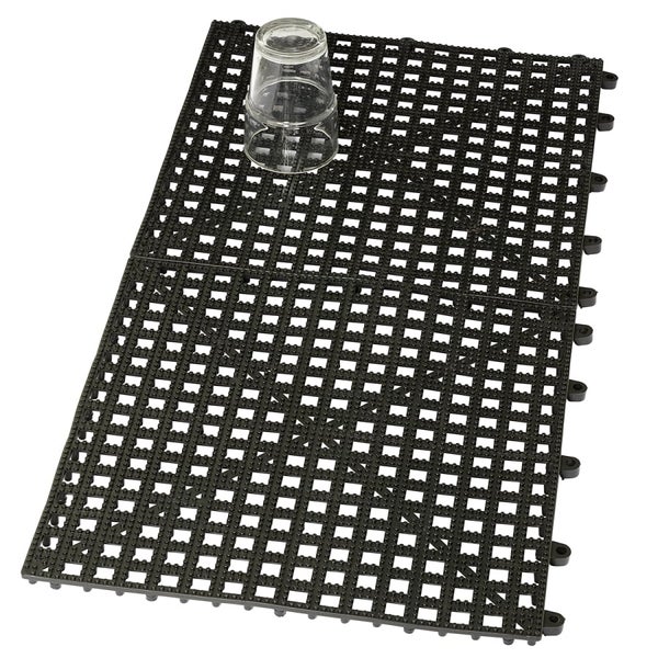 Gummi-Abtropfmatte schwere Ausführung - 31,5 x 31,5cm steckbar, schwarz - 2er Pack