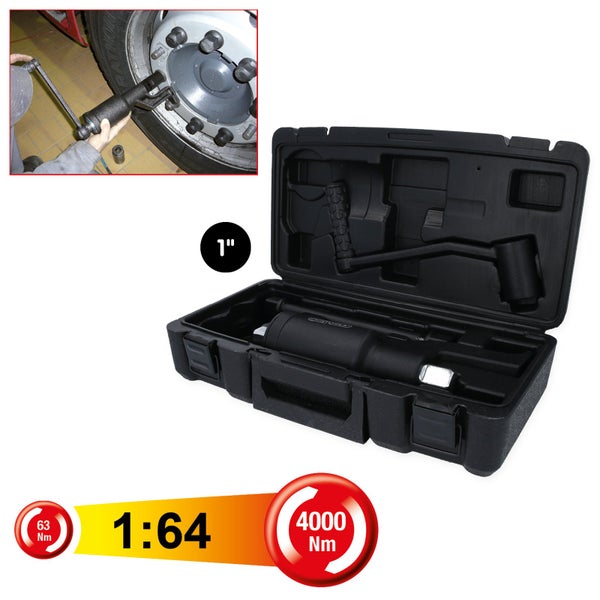 Drehmomentvervielfältiger Set im Koffer mit einer Übersetzung von 1:64 und 1 Zoll Antrieb