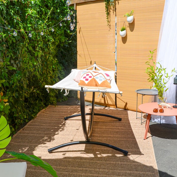 AMANKA Hängematte mit Gestell - 300x100 Garten Liege - Outdoor Indoor Hängemattengestell aus Metall