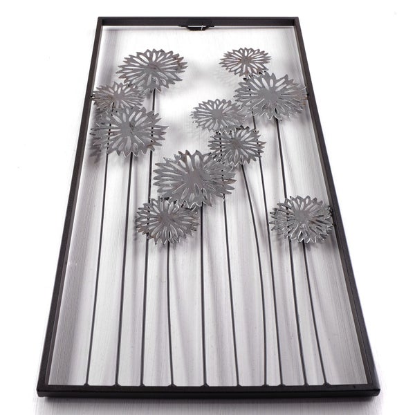 Wanddeko PURE FLOWERS Metall silber/braun