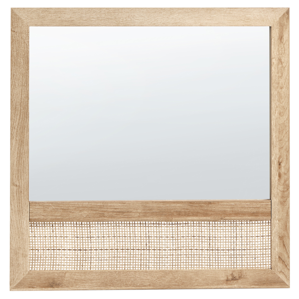Wandspiegel heller Holzfarbton quadratisch 60 x 60 cm ROSELL