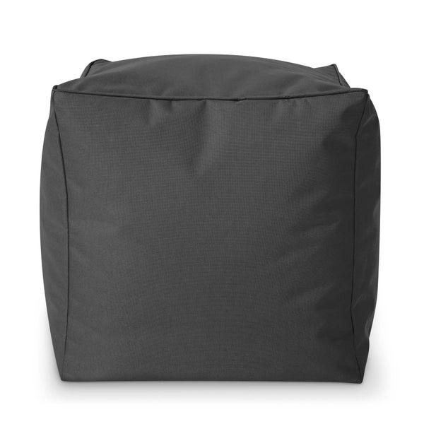 Green Bean Sitzsack-Hocker 40x40x40cm mit EPS-Perlen Füllung - Fußhocker Fußkissen Sitz-Pouf für Sitzsäcke - Bodenkissen für Kinder und Erwachsene - Fußablage Sitzkissen Sitzhocker Anthrazit