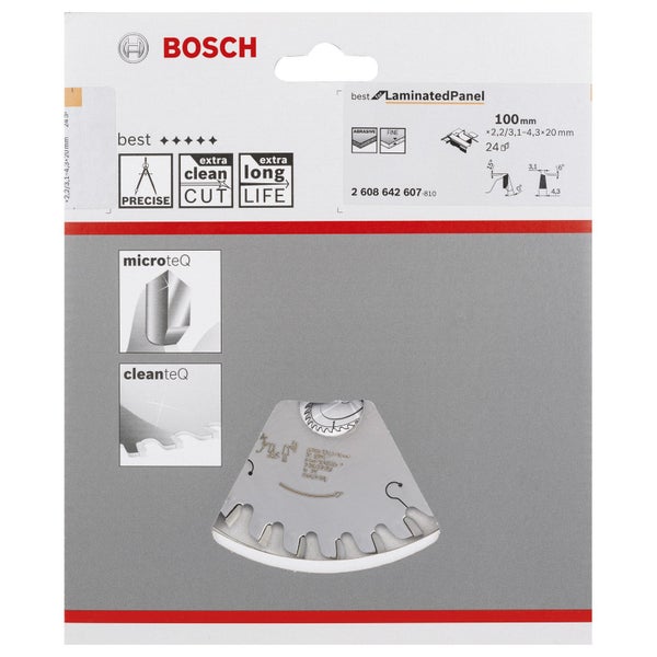 Bosch Logo. Kreissägeblatt zum Laminatschneiden, 100 Millimeter Durchmesser
