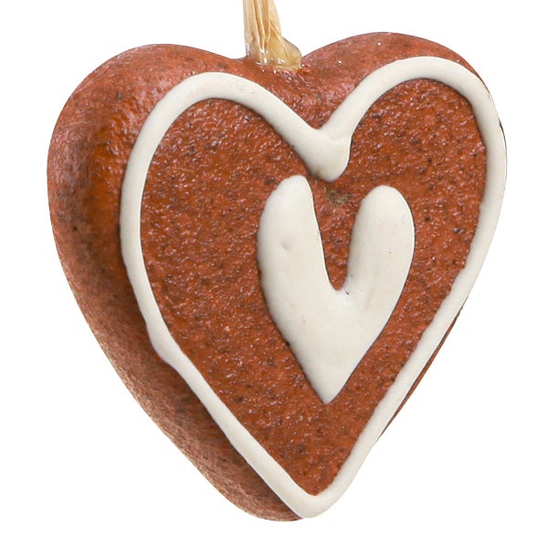 Herzförmiger Baumschmuck mit Herzdekor