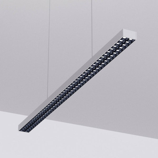 Arcchio LED Büroleuchte Jolinda (Modern) in Alu aus Aluminium (1 flammig, ) - Bürolampe Arbeitsplatzlampe Hängeleuchte Pendelleuchte Deckenleuchte Arbeitszimmerleuchte