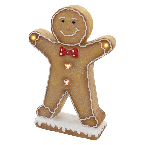 LED Lebkuchenmann Dekoration mit Beleuchtung fuer weihnachtliche Tischdekoration