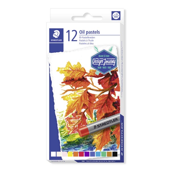 Staedtler Öl-Pastellkreiden Design Journey 12er Set mit einem Durchmesser von circa 11 Millimetern.