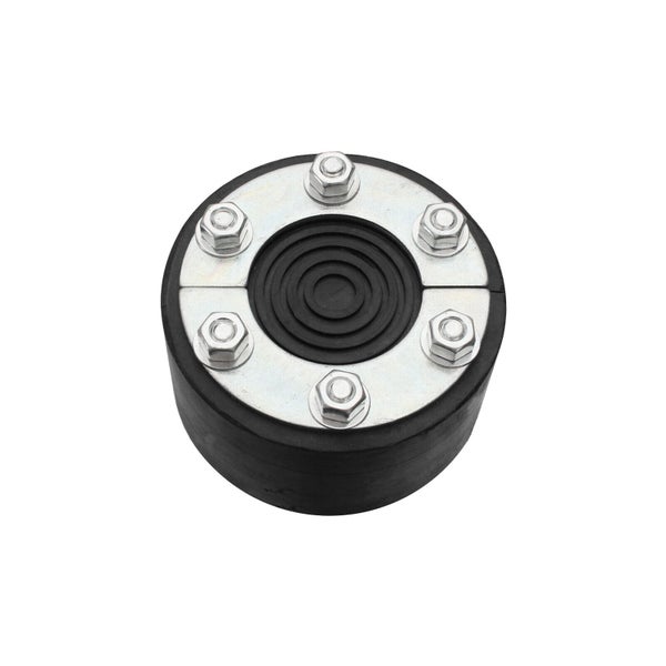 Gummipuffer zur Vibrationsdämpfung mit Metallplatte und sechs Muttern