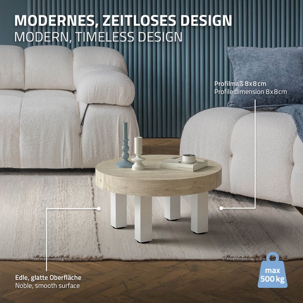 ML-Design 4er Set Tischbeine I-Design 30 cm, Weiß glänzend, aus pulverbeschichtetem Stahl, eckig, Profil 8x8 cm, Höhenverstellbare Möbelfüße 1-4 cm, Möbelbeine für Couchtische, Bänke, Sideboards