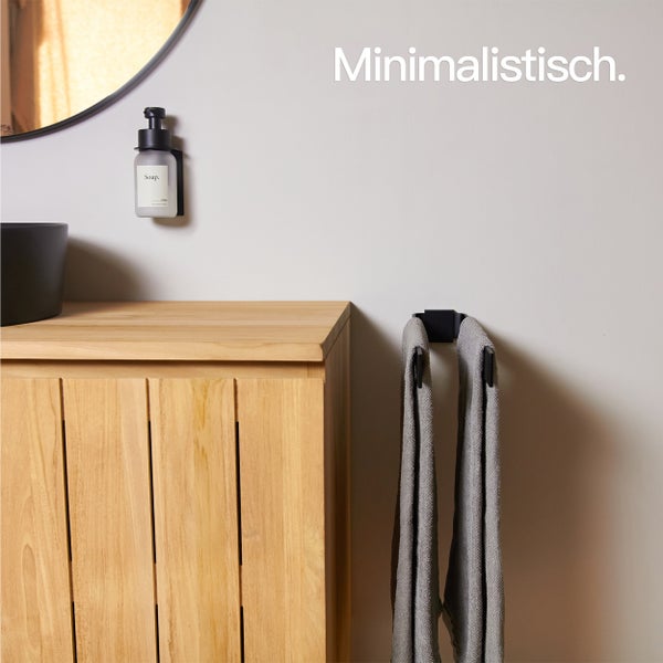 Designfabrik Hamburg Handtuchhalter doppelarm Wand zweiarmig Schwarz  42cm