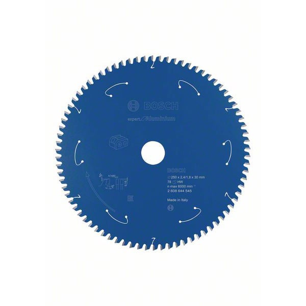 Bosch Kreissägeblatt für Akkusägen Expert for Aluminium, 254 x 2,4/1,8 x 30, 78 Zähne - 2608644687