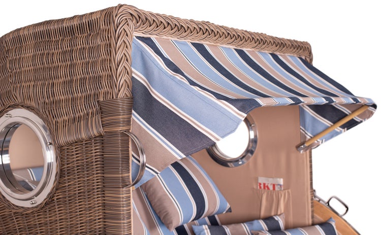 Strandkorb Rantum Grande Teak PE grey Dessin 580