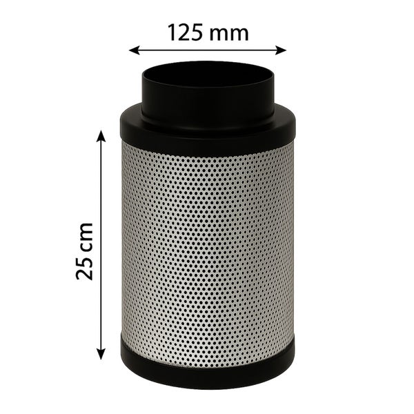 Aktivkohlefilter, 25 cm hoch und 125 mm Durchmesser