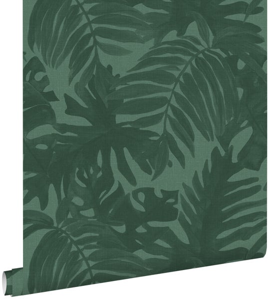 ESTAhome Tapete tropische Blätter Emeraldgrün - 53 cm x 10.05 m - 138991