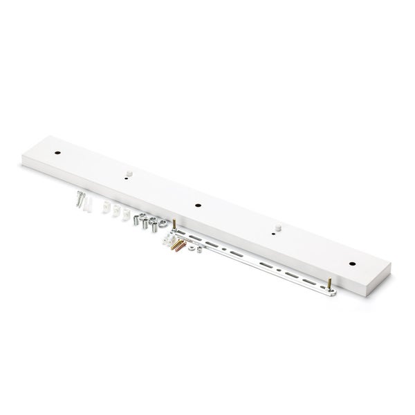 Deckenbaldachin für Leuchte länglich Abzweigdose mit 3 Kabelauslässen, für Esstisch, 70x8cm, Weiß