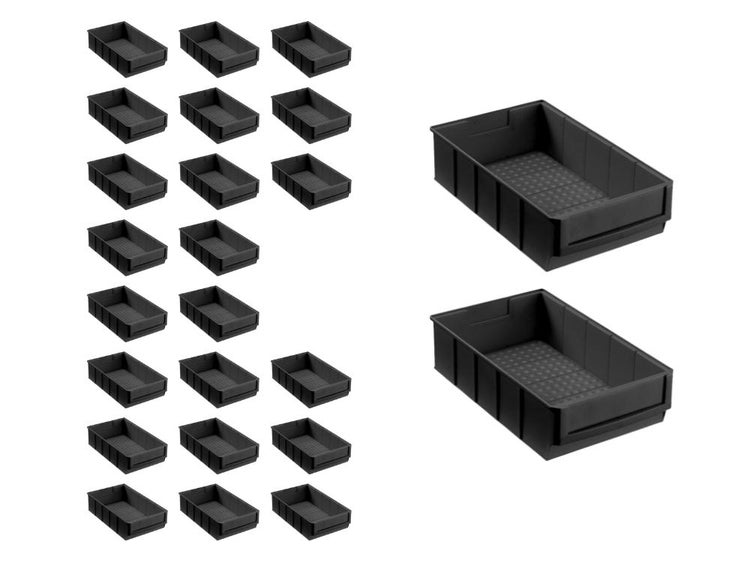 PROREGAL SuperSparSet 24 x Leitfähige Indurstriebox 300 B HxBxT 8,1 x 18,3 x 30 cm 3,4 Liter ESD Sortimentskasten