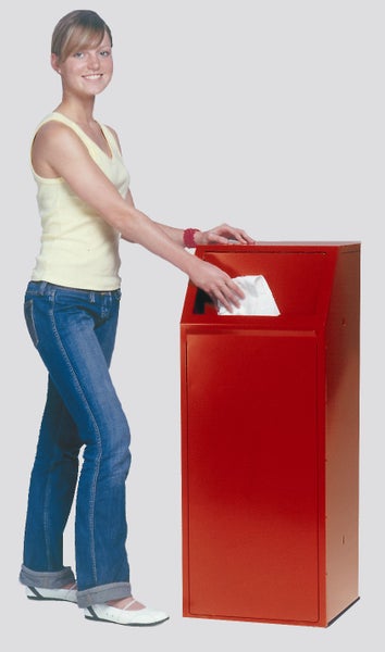 PROREGAL Robuster Wertstoffsammler Mit Einwurfklappe Selbstschließend 68 Liter HxBxT 100 x 40 x 40 cm Verzinkter Stahl Rot