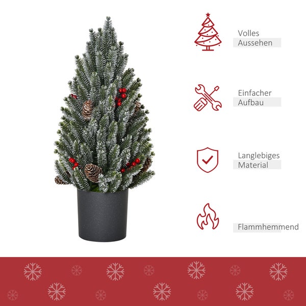 HOMCOM Künstlicher Weihnachtsbaum, Ø27 x 47 cm, PE, PVC, Grün