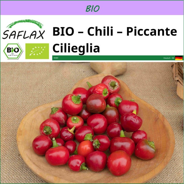 SAFLAX  - BIO – Chili – Piccante Cilieglia - Capsicum annuum - 10 Samen