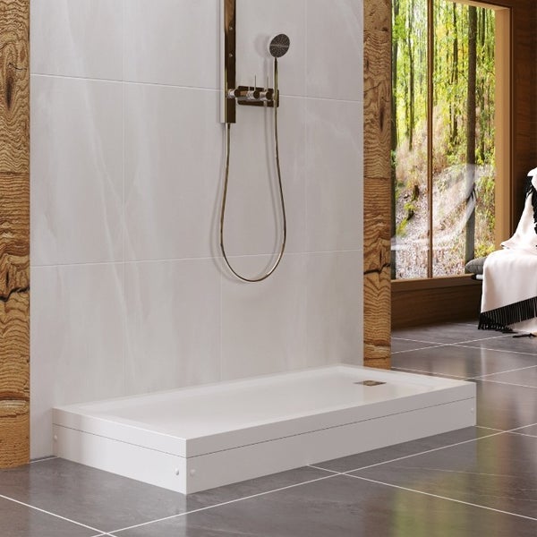 Duschwanne 90x80 mit Füsse und Schürze Duschwanne 80x90