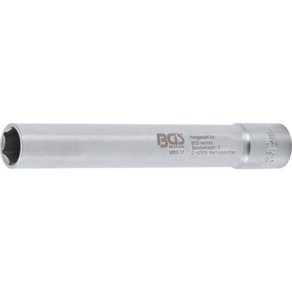 BGS Steckschlüssel-Einsatz Sechskant extra tief Antrieb Innenvierkant 10 mm (3/8) 12 mm - 9863-12