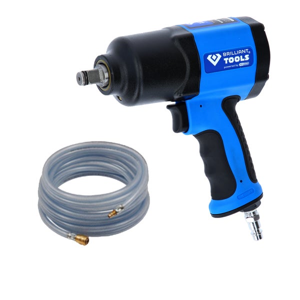 BRILLIANT TOOLS Druckluft-Schlagschrauber 1/2 1.450 Nm inkl. PVC-Gewebeschlauch