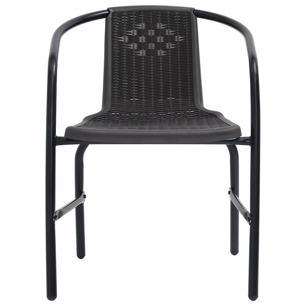 Gartenstühle 2 Stk. Kunststoff Rattan-Optik und Stahl 110 kg