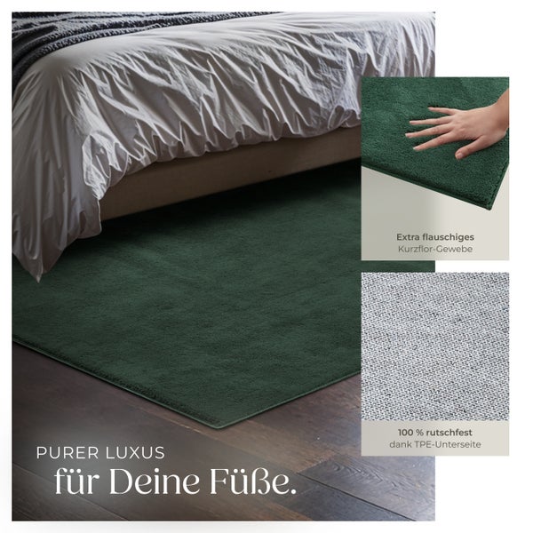 Kurzflorteppich tectake rutschfeste Unterseite verschiedene Größen und Farben 120 x 170 cm