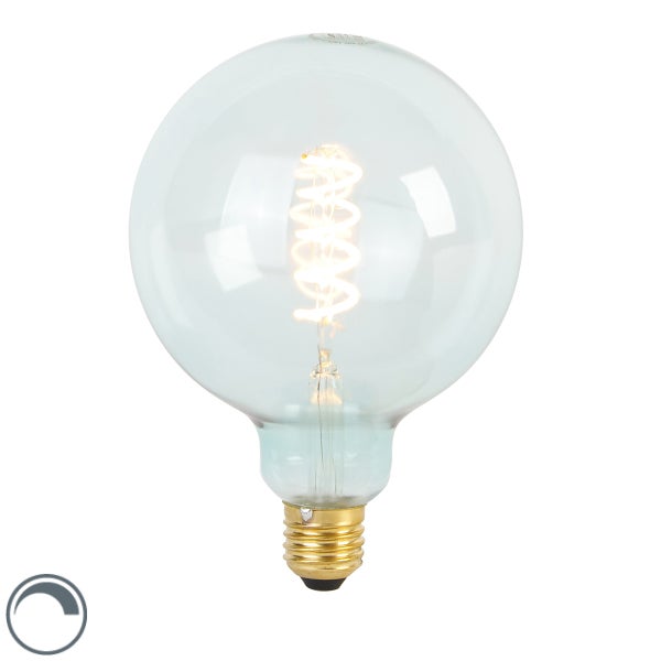 E27 dimmbare LED Spiralfadenlampe G125 blau 4W 180lm 1800K